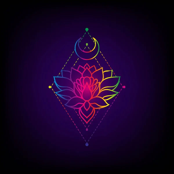 Prachtige Lotus Mandala Kunst Zen Boho Stijl Perfect Voor Een — Stockvector