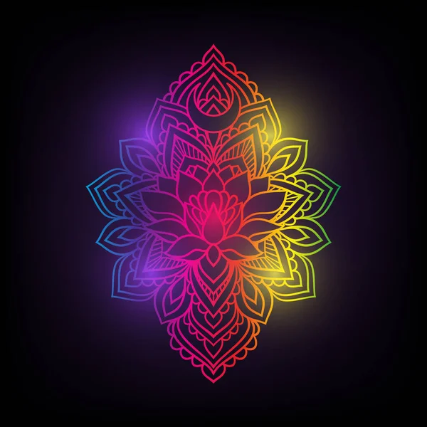 Bel Art Mandala Lotus Dans Style Zen Boho Est Parfait — Image vectorielle