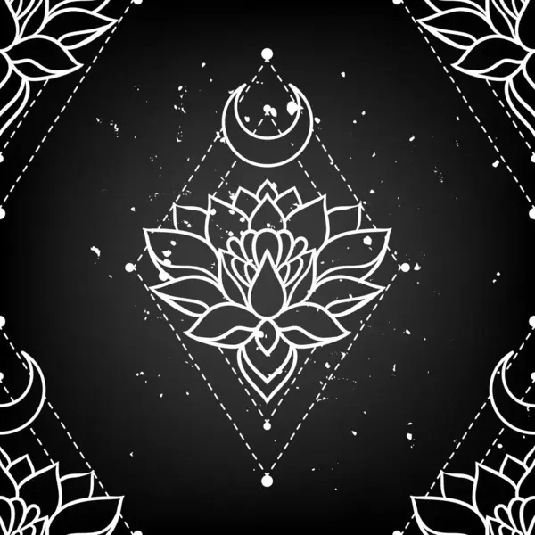 Prachtige Lotus Mandala Kunst Zen Boho Stijl Perfect Voor Een — Stockvector