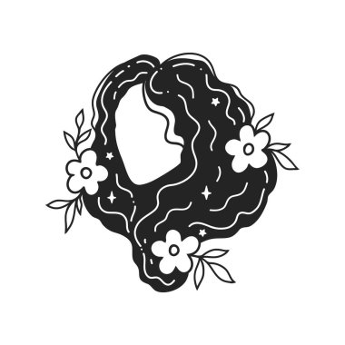 Kişisel Bakım Kadın Vektör Resimleri. Akıl Sağlığı Hizmetleri. Kadın uyumu. Kart, sevgililer günü kartı, kadınlar günü. Doodle tarzı