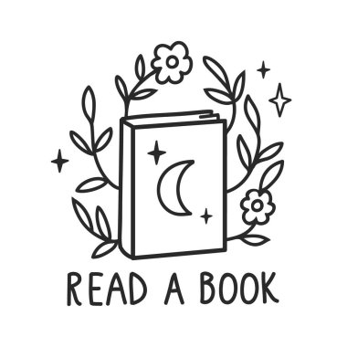 Kitap El hobileri çiziyor. Siyah renkli karalama çizimi. Çizgi sanatı tarzı. Kişisel bakım kavramı