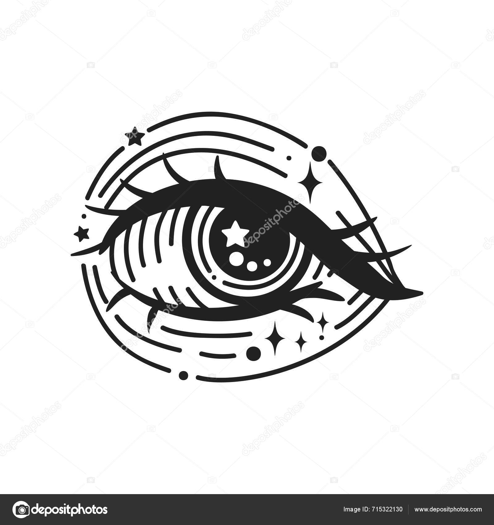 Mal Ojo Ojo Providencia Ilustración Vectorial Lineal Símbolo Mágico ...