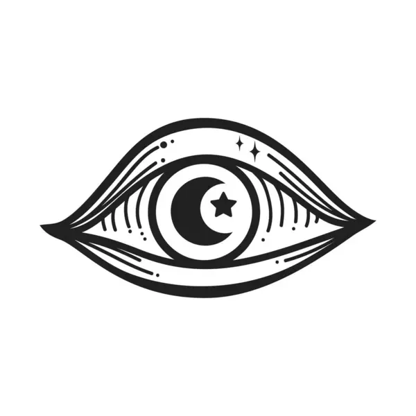 Злой Глаз Глаз Провидения Линейная Векторная Иллюстрация Магический Символ Небесного Лицензионные Стоковые Векторы