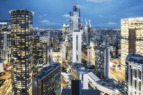 stock image Skycraper in Israel in the night