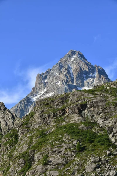 Monviso Simbol Gunung Piedmont Terlihat Memanjat Dari Pian Del — Stok Foto