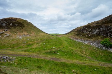 Hadrian 'ın Duvarındaki Sycamore Gap ağaç kesiminin sonuçlarını gösteriyor, Northumberland, İngiltere