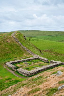 Hadrian 's Wall, Northumberland, İngiltere' de 39 Milecastle.
