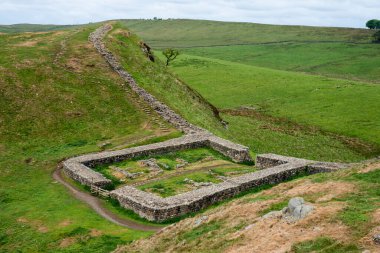 Hadrian 's Wall, Northumberland, İngiltere' de 39 Milecastle.