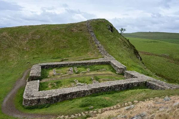 Hadrian 's Wall, Northumberland, İngiltere' de 39 Milecastle.
