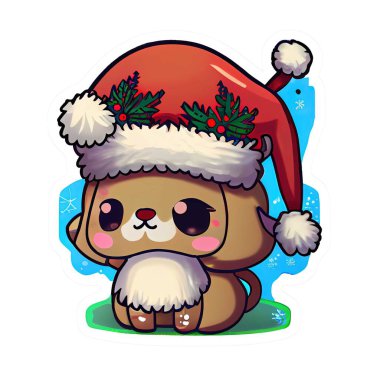 Sevimli Noel Chibi Kawaii Etiketi