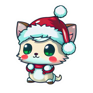 Sevimli Noel Chibi Kawaii Etiketi