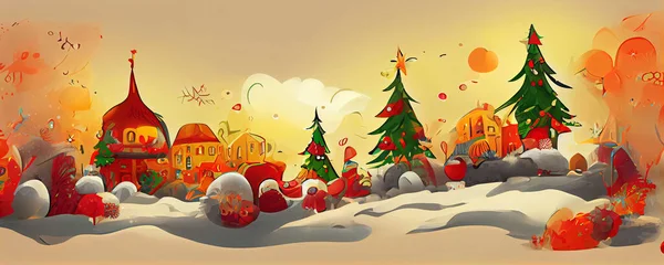 stock image Lovely Fantasy Magical Surreal Christmas Tree Landscape Background