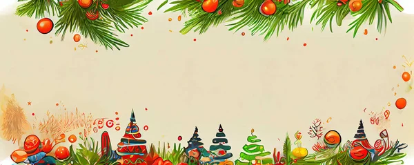 Lovely Fantasy Magical Surreal Christmas Tree Landscape Background — Stock Photo, Image