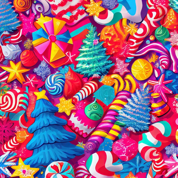 Dekorative Festliche Weihnachtsschmuck Muster Lebendige Farben lizenzfreie Stockfotos