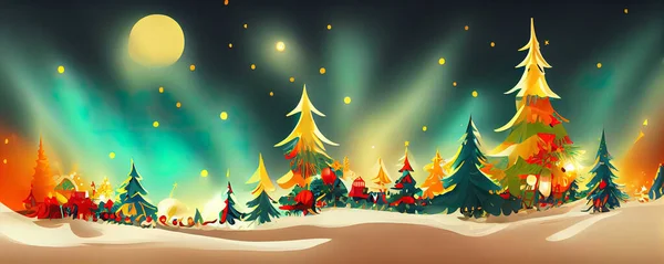 Schöne Fantasie Magische Surreale Weihnachtsbaum Landschaft Hintergrund lizenzfreie Stockfotos