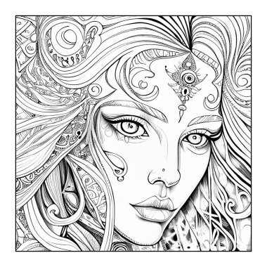 Beautiful Woman Coloring Page