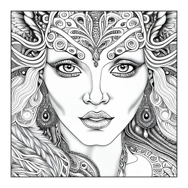 Beautiful Woman Coloring Page