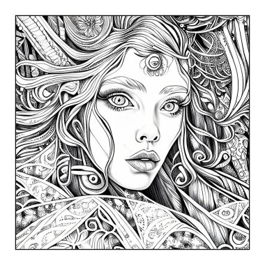 Beautiful Woman Coloring Page