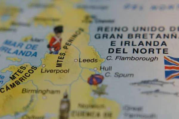 tourist map of the city of leeds in england in travel concept
