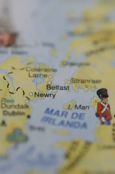 tourist vertical map of Belfast in Ireland in travel concept