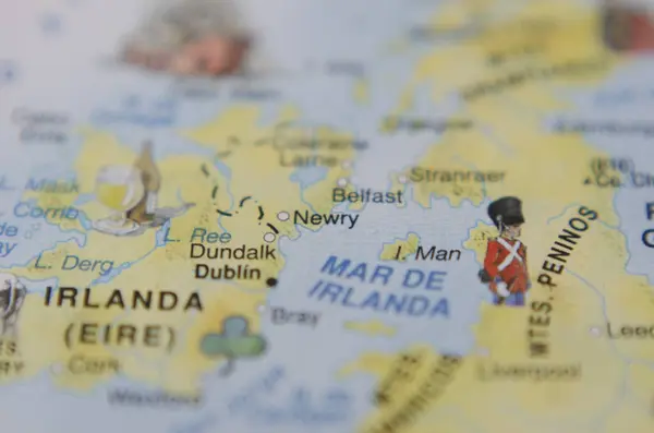 tourist map of Newry in Ireland in travel concept