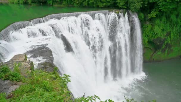 Grootste Gordijnwaterval Van Taiwan Taiwan Versie Van Nicaragua Falls Shifen — Stockvideo