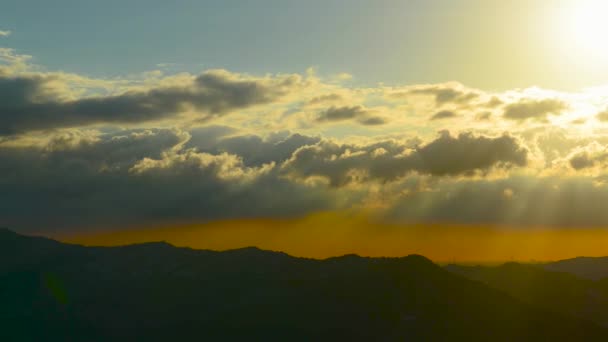 Time Lapse Photography Dramatic Cumulus Cloud Movement Sunset Sky Ciel — Video