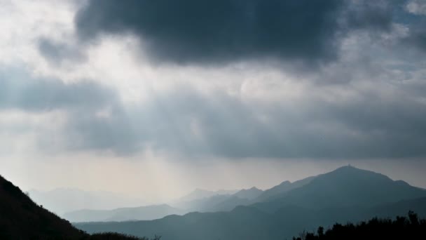 Watch Romantic Crepuscular Ray Cloud Gap Light Mountain Buyan Pavilion — Wideo stockowe