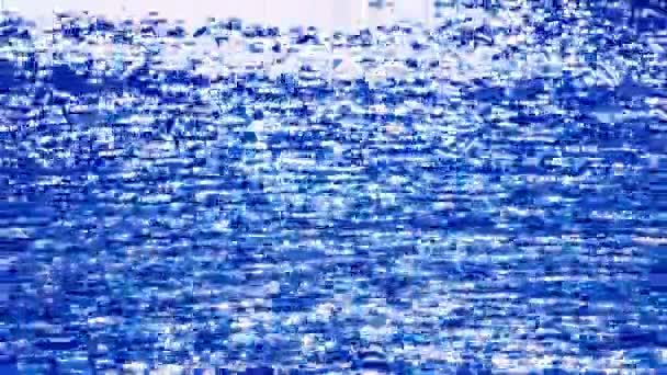 Sun Shines Surface Lake Sparkling Light Blue Ripples Swirled Lake — Stockvideo