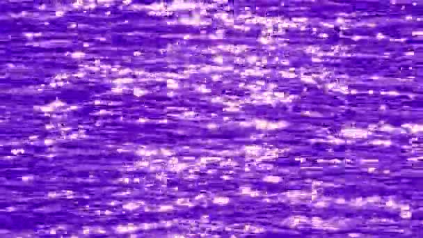 Sun Shines Surface Lake Sparkling Light Purple Ripples Swirled Lake — Vídeos de Stock
