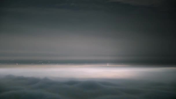 Morze Chmur Wygląda Jak Białe Fale Dryfujące Światła Świecą Pejzaż — Wideo stockowe