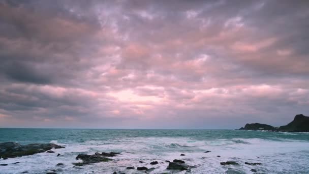 Looking Vast Sea Blowing Sea Breeze Even More Refreshing Waves — Stock video