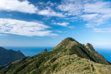 Spring mountain landscape. People feel comfortable, free and at peace. The scenery of mountains and seas in Ruifang, New Taipei City. Taiwan