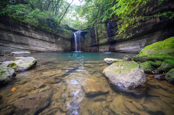 Cachoeira Wanggu Bom Lugar Para Escapar Calor Verão Lugar Secreto — Fotografia de Stock