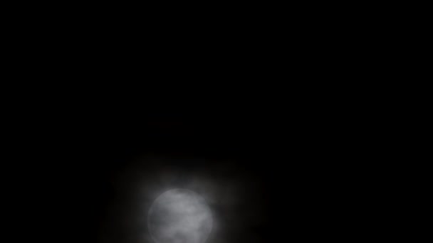 Bewegende Maan Wordt Verduisterd Door Zwarte Wolken Nachtzicht Van Het — Stockvideo