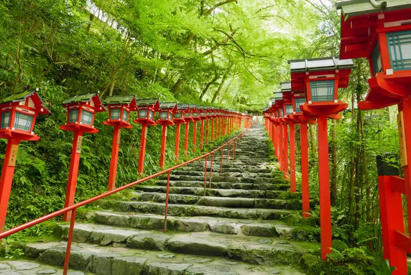 Храм Кифуне Дзиндзя Хранит Богов Связанных Водой Киото Должно Подходящим — стоковое фото