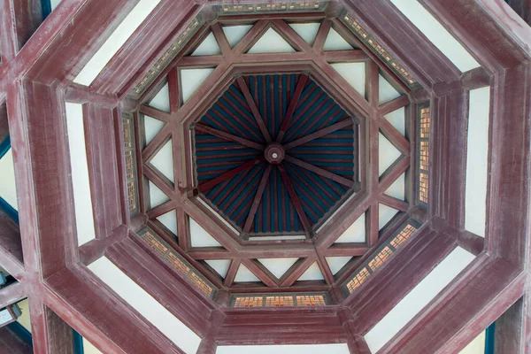 The octagonal ceiling of the Yellow Crane Tower. Yellow Crane Tower Park is a famous historical and cultural attraction, Wuhan.