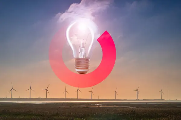 Clean and sustainable energy lights up light bulbs and creates life. Offshore wind farms are great for enjoying the scenery and watching the sunset.
