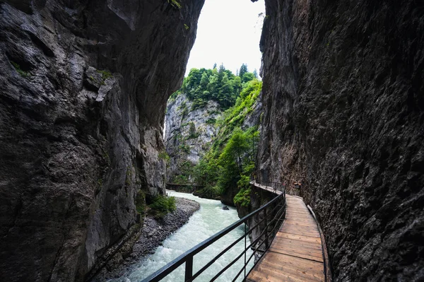 Aareschlucht Gorge Switzerland July 2022 Aareschlucht Gorge Formed Thousands Years — Stock Photo, Image