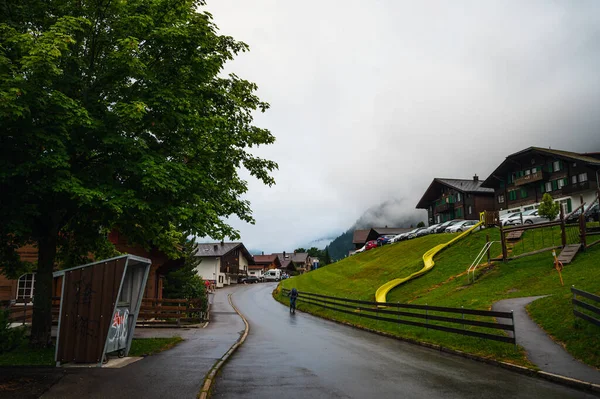 Adelboden Schweiz Juli 2022 Sommerblick Auf Adelbodener Dorf Und Innenstadt — Stockfoto
