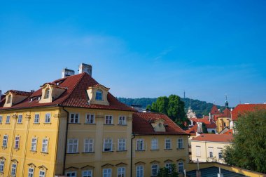 Prag, Çek Cumhuriyeti - 26 Eylül 2023 - Charles Köprüsü manzarası ve Prag 'ın Eski Kenti.