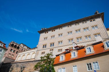 Prag, Çek Cumhuriyeti - 26 Eylül 2023 - Charles Köprüsü manzarası ve Prag 'ın Eski Kenti.