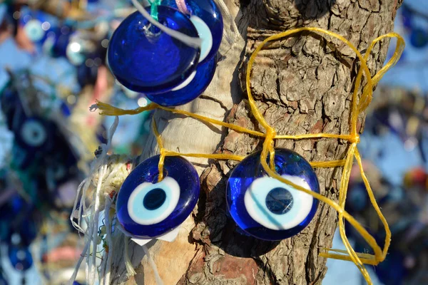 Evil Eye. Traditional glasswork, Turkish evil eye symbol. Bead. blue eye