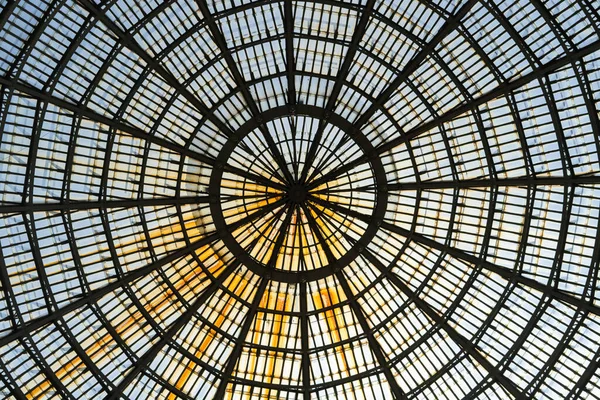 Teto Vidro Com Cúpula Galleria Umberto Nápoles Horizontal — Fotografia de Stock