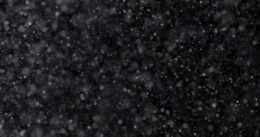 Siyah zemin üzerinde doğal beyaz kar yağışı 3D görüntüleme
