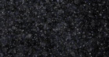 Siyah zemin üzerinde doğal beyaz kar yağışı 3D görüntüleme