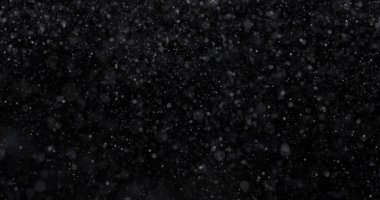Siyah zemin üzerinde doğal beyaz kar yağışı 3D görüntüleme