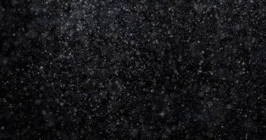 Siyah zemin üzerinde doğal beyaz kar yağışı 3D görüntüleme
