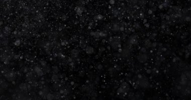 Siyah zemin üzerinde doğal beyaz kar yağışı 3D görüntüleme