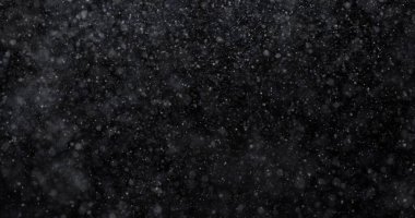 Siyah zemin üzerinde doğal beyaz kar yağışı 3D görüntüleme
